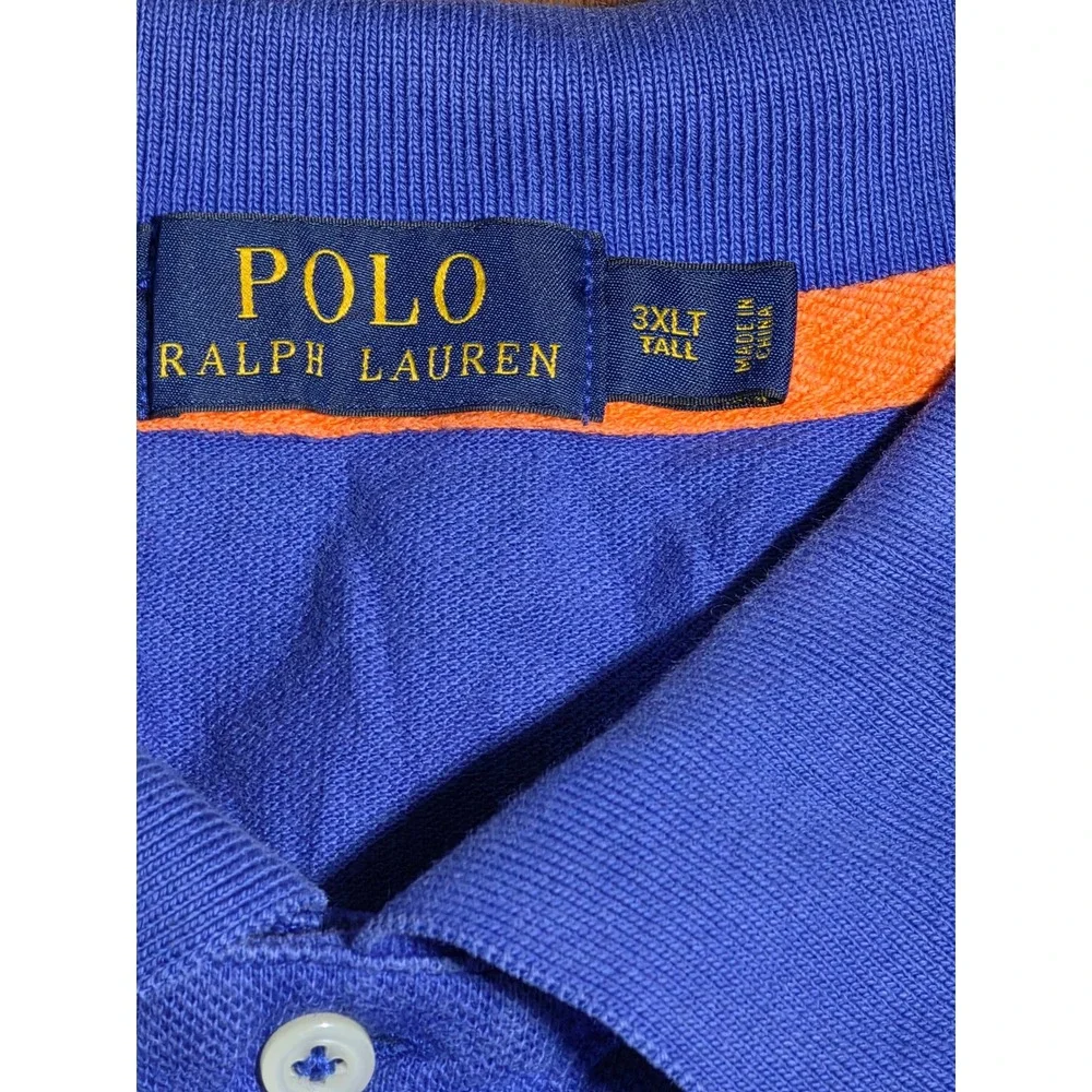 Polo Ralph Lauren Men 3XLT Blue Marine Supply Crest Big Pony Polo Shirt